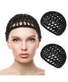 2 PCS Black Mesh Hair Net Caps for Women - Long Straight/Curl Wig Snood Wrap Bonnets with Bun Lift Strap - Ideal for Sleeping, Cooking, Ballet - Buy Online on GoSupps.com