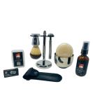 Premium G.B.S Shaving Gift Set - Long Handle Double Edge Razor Alum Block Natural Soap & Brush | Perfect Grooming Kit for Men - International Shipping Available - Buy Online on GoSupps.com