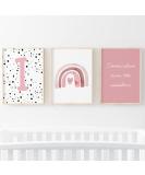 Pompom Prints Set of 3 | Rainbow Nursery Decor | Scandi Boho Style | Playroom Wall Art (5x7 Inch) | Picture Frames Not Included - Buy Online on GoSupps.com
