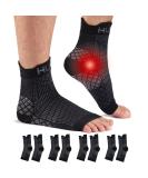 HUEGLO Plantar Fasciitis Compression Socks - 4 Pairs for Women and Men | Ankle Support Brace for Pain Relief and Neuropathy | Anti-Slip Foot Support - Buy Online on GoSupps.com