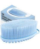 Avilana Luffa Exfoliating Body Scrubber 2-in-1 Silicone - Antibacterial Silicone Shower Brush Loofa 1 Count (Pack of 1) - Buy Online on GoSupps.com