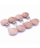 Sutoyuen 10Pcs 30mm (1.18) Natural Wood Pacifier Holder Round Beech Metal Teether Wooden Teething Beads Suspender Clips DIY Pacifier Accessories - Buy Online on GoSupps.com