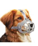Ohcozzy Silicone Dog Muzzle - Adjustable Basket Muzzle for Small Medium & Large Dogs - Size 4 Gray - International Shipping Available - Buy Online on GoSupps.com