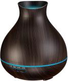 550ml Aromatherapy Essential Oil Diffuser Humidifier for Large Room - 12hr High Mist Output, Waterless Auto-Off, 7 Color LED, Wood Grain Ultrasonic Diffuser - Dark Brown - Buy Online on GoSupps.com