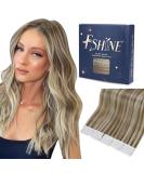 FSHINE TAPE Hair Extensions - Real Hair Blonde & Ash Brown Highlighted 35cm 20 Pieces 50g - Premium Adhesive #8P60 - Buy Online on GoSupps.com