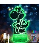 Eygerur Yoshi Night Light for Kids - 3D LED Illusion Lamp | 16 Colors Dimmable, USB Powered, Remote Control - Children's Room Decoration & Holiday Gift - Buy Online on GoSupps.com