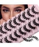 Buy 10 Pairs Wispy Mink Lashes - Natural Volume Eyelash Extensions | Fluffy Russian False Lashes 15mm D Curl for Cat Eye Look - Buy Online on GoSupps.com