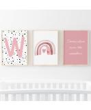 Pompom Prints Set - Rainbow Nursery Decor for Girls Bedroom | Scandi Boho Style Playroom Prints (A3 W) - Buy Online on GoSupps.com