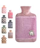 1.8L Large Rubber Hot Water Bottle with Cover - Purple, for Menstrual Cramps & Pain Relief - Buy Online on GoSupps.com
