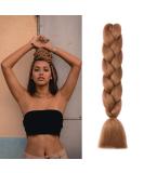 Buy Gairyan Jumbo Braids Extensions - 100g Ombre Synthetic Braiding Hair (60cm Light Auburn) for Box Crochet Braids - International Shipping Available - Buy Online on GoSupps.com