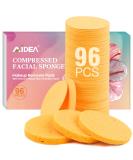 AIDEA 96 Count Compressed Facial Sponges - Eco-Friendly Makeup & Cleansing Sponges for Exfoliating Face Washing & Makeup Removal - Travel Essentials in Yellow - Buy Online on GoSupps.com
