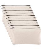10 Pack Blank DIY Craft Bag Canvas Pen Pencil Case- Cotton Canvas for School Supplies Invoice Bill Bag Makeup Bag Cosmetic Bag Multipurpose Travel Toiletry Pouch with Black Zipper 7.9 x 4.7 inches White-10 pcs - Buy Online on GoSupps.com