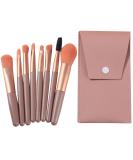 TouGod 8pcs Professional Makeup Brushes Set with Leather Bag - Portable Travel Powder Concealer Blush & Eye Brushes for Flawless Application - Buy Online on GoSupps.com