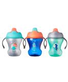 Tommee Tippee Infant Trainer Sippee Cup - Boy, 7 months, Blue (3pk) | Removable Handles | 3 Count - Buy Online on GoSupps.com