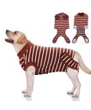 Recovery Suit for Dogs - Postoperative Wound Protection Clothing | Alternative to E-Collar for Puppies & Pets (Brown Stripes Size S) - Buy Online on GoSupps.com