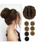 Barsdar Claws Clip for Messy Buns | Clip-In Curly Synthetic Hair Extension in Golden Brown - Perfect for Ponytails & Chignons - Buy Online on GoSupps.com