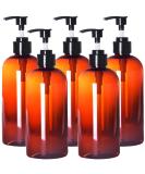 Youngever Set of 5 Amber Plastic Pump Bottles 500ML - Refillable & Durable for Home & Travel - Buy Online on GoSupps.com