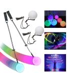 2 LED POI Juggling Balls Set - Rainbow Colors & Strobe Effect | Circus Toy for Adults & Kids | International Shipping - Buy Online on GoSupps.com
