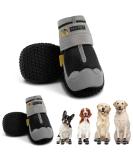 Hcpet Breathable Dog Boots for Medium Large Dogs | Anti-Slip Paw Protector for Hot Pavement & Winter Snow | Reflective Straps | 4PCS #7 (2.55 inch width) | 63-78 lbs | Black - Buy Online on GoSupps.com