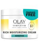 Olay Complete+ Rich Moisturizing Cream Fragrance-Free 8.5 OZ | 3-in-1 Hydrating Face Cream for Dry Skin with Vitamin B3 E & Ceramides - Shop Internationally - Buy Online on GoSupps.com