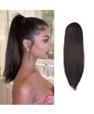 FESHFEN Straight Drawstring Ponytail Extension Natural Synthetic Long Pony Tails Hairpieces Clip in Ponytails Extensions for Women Girls Medium Brown 12 inch 12 Inch (Pack of 1) Medium Brown 6#-Drawstring - Buy Online on GoSupps.com