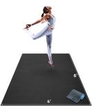 Gorilla Mats Premium Large Yoga Mat 6' x 4' x 8mm - Non-Toxic, Non-Slip Barefoot Exercise Mat for Home Workouts - Onyx Black/Grey - Buy Online on GoSupps.com