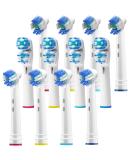 12 Replacement Brush Heads Compatible with Oral b Braun - Fits Kids Pro 1000, Sonic Floss, Dual Clean, Cross Action & More - Double Clean, Floss & 3D Pro White Brushes - Buy Online on GoSupps.com