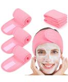 Whaline 4 PCS Pink Spa Headband Set for Sport, Yoga, Shower - Stretch Terry Cloth Hair Band - Buy Online on GoSupps.com