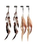 MWOOT 4Pcs Feather Hair Clips Boho Extensions - Handmade Festival Hair Accessories for Women - Buy Online on GoSupps.com
