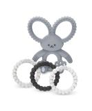 Dr. Brown's Flexees Beaded Teether Rings & Bunny 4-Pack - Silicone Teething Toys for Babies 3m+ | BPA-Free, Easy to Hold & Self-Soothing - Black/White/Gray - Buy Online on GoSupps.com