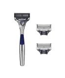 Harry's Razors for Men - Chrome Razor Handle | 5-Blade Razor Set with Lubricating Strip & Precision Trimmer | 3 Cartridges Included - Buy Online on GoSupps.com