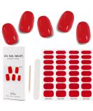 Kalolary 32PCS Gel Nail Polish Strips - Bright Red | Adhesive Full Wrap Sticker with Nail File | Waterproof & Long-Lasting | UV/LED Lamp Required - Buy Online on GoSupps.com