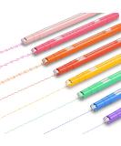 AECHY 8PCS Colored Curve Pens - Dual Tip Highlighter Pen Set with 5 Curve Shapes, 8 Colors - Ideal for Kids Journaling & Note Taking - Buy Online on GoSupps.com
