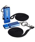 Noopel Emergency Whistle 2 Pack with Lanyard & Keychain for Outdoor Safety - Hiking, Camping, Sports - Three Tubes Survival Whistles in Blue - Buy Online on GoSupps.com