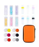 Portable Contact Lens Travel Bag - Case Tweezers Solution Bottle - Ideal for Daily Outdoor Use (Orange - Buy Online on GoSupps.com