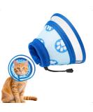 Ohcozzy Adjustable Break Rake Cat Collar - Transparent Window Breathable & Anti-Loss Protective Design - Soft Pet Collar for Post-Operation (S Dark Blue) - Buy Online on GoSupps.com