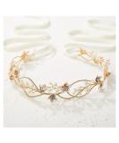 SWEETV Gold Bridal Headpiece | Pearl Wedding Headband with Flower Design - Buy Online on GoSupps.com