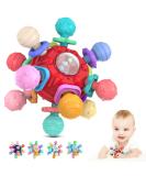 Sensory Teething Toy for Babies 0-12 Months | Red Teething Ball Rattle for Infant Development - Buy Online on GoSupps.com