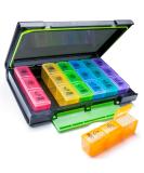Remtise Weekly Pill Organizer - 7 Day Pill Box (3-Times-A-Day) | Portable Moisture-Proof Case for Vitamins Fish Oil & Supplements - International Shipping Available - Buy Online on GoSupps.com