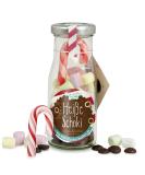 DIY hot chocolate chocolate sweet drinking chocolate in a glass with 45 gr chocolate drops mini-marshmallows and a candy rod warm cocoa hot chocolate - Buy Online on GoSupps.com