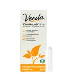 Veeda 100% Natural Cotton Applicator Free Tampons Super Absorbent Comfort Digital Super Plus Tampons Chlorine Toxin and Pesticide free 32 Count 32 Count (Pack of 1) - Buy Online on GoSupps.com