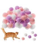 Amaxiu 30Pcs Cat Toy Balls Soft Kitten Pompom Ball Indoor Cats Interactive Ball Toys 3cm/1.18in Queit Cat Ball Cat Pom Pom Balls for Pet Play Pursue Roll Fetch Pink and Purple - Buy Online on GoSupps.com