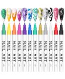 12 Color 3D Nail Art Pens Set  Kalolary Nail Polish Pens Nail Point Graffiti Dotting Pen Drawing Painting Liner Brush for DIY Nail Art Beauty Adorn Manicure Tools(A) - Buy Online on GoSupps.com