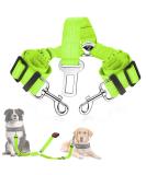 Slowton 2-in-1 Dog Car Seat Belt | Tangled-Free Durable Elastic & Adjustable Reflective Harness for Medium Dogs - Lime - Buy Online on GoSupps.com