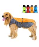 Zunea Waterproof Raincoat for Medium & Large Dogs - Reflective Windproof Jacket with Mesh Lining for Outdoor Hiking - 4XL Orange - Ultimate Rain Protection Clothing - Buy Online on GoSupps.com