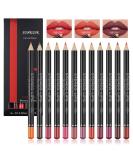 12 Pcs High Pigmented Waterproof Matte Lip Liner Set - Long Lasting Smudge-proof Lipstick Pens for Perfect Lips | International Shipping Available - Buy Online on GoSupps.com