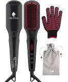 MiroPure Enhanced Hair Straightener Brush - 2-in-1 Ionic Straightening Brush with Anti-Scald, Auto Temperature Lock & Off Function (Black) - Buy Online on GoSupps.com