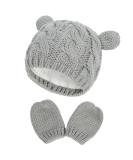 XYIYI Newborn Baby Winter Beanie Hat & Mitten Set for Boys Girls 6-18 Months - Grey - Buy Online on GoSupps.com