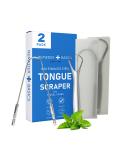 Buy Tongue Scraper for Adults (2 Pack) - Stainless Steel Travel Cases Eliminate Bad Breath | Effective Oral Hygiene Tool - Buy Online on GoSupps.com