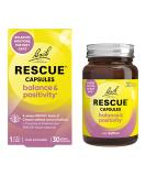Rescue Balance Capsules: Saffron B5 B12 Vitamins Flower Essences - 30 Day Supply for Emotional Balance and Positivity - Vegan Mood Enhancer for Busy Days - Buy Online on GoSupps.com